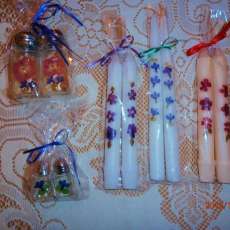 Salt & pepper shakers and candles