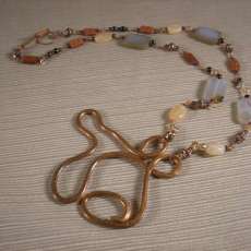 Agate and jasper necklace with hand styled pendant