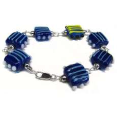 Silver Filled Art Glass Bracelet