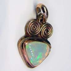 Ethiopian Crystal Opal and Gold Filled Artisan Pendant