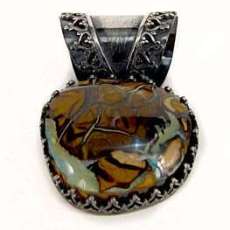 Koroit Boulder Opal and Silver Pendant