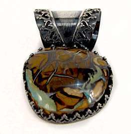 Koroit Boulder Opal and Silver Pendant