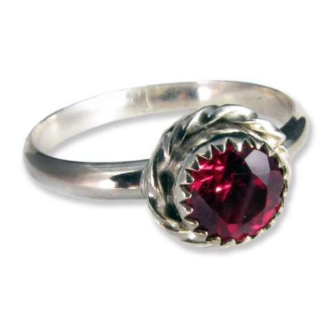 Lab Created Ruby and Sterling Silver Ring