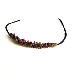 Silver Viking Knit and Sapphire Bead Necklace