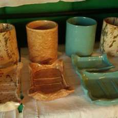 Assorted cups and soap dishes
