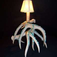 White tail turquoise lamp