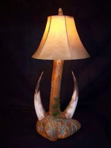 Texas longhorn turquoise table lamp