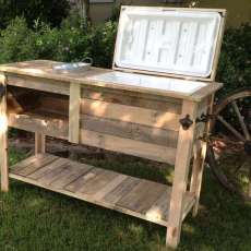 Rustic Cooler Console Table / Outdoor Bar