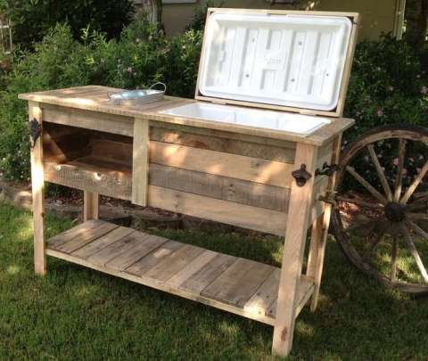 Rustic Cooler Console Table / Outdoor Bar