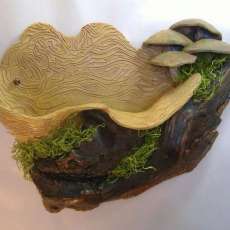 Mixed Wood/Clay Wall Vase