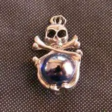 Skull X Bones Glass Pendant