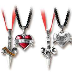 Love and Hate Matching Swarovski Necklaces