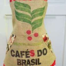 Recycled Burlap Island Motif Apron