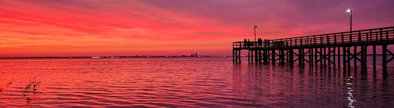 Beautiful Mobile Bay at sunset in Daphne, Alabama