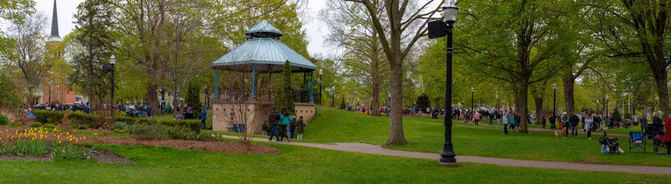 The Centennial Park in Holland, Michigan during the tulip time festival