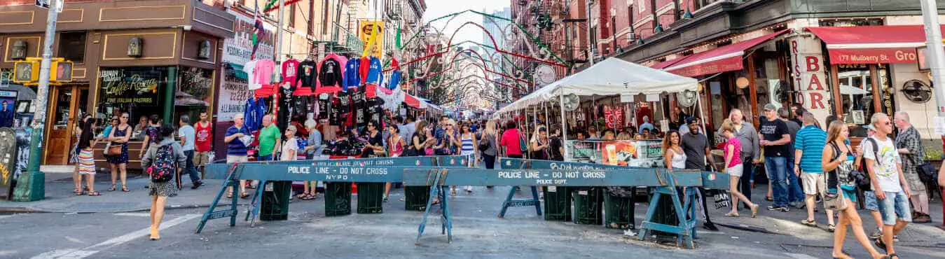 Little Italy on Mulberry St. during the Feast Of San Gennaro, New York City's longest-running religious outdoor festival