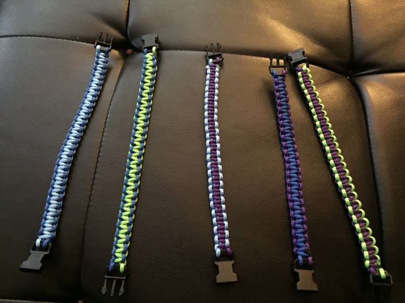 Thin Paracord Bracelet Blue  Rainstorm Designs, Handmade - Bracelets