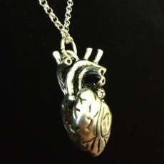 anatomically correct silver heart necklace