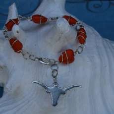 Texas Longhorn inspired charm bracelet