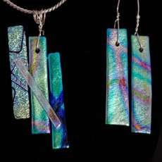 Dichroic pendant and earings