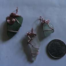 Maine Sea Glass, Mermaid's Tears, All Natural Hand Gathered, Wire Wrapped