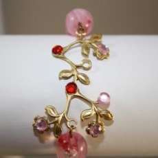 Pink Tree Branch with Multicolor Pink Balls- Handmade Bracelet