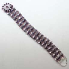 7 1/4" Amethyst Seed Bead Bracelet