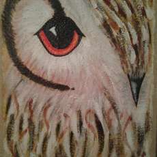 Wise Owl Hand Painted 12x16 Burlap Panel