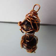 Glass Enameled Wire Wrapped Copper Pendant