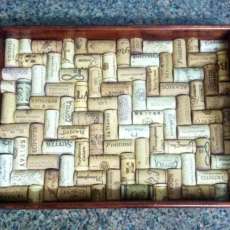 Recycled Wine Cork Lined Serving Tray