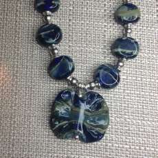 Cobalt Silver Blue Necklace/earring set
