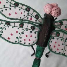 Small Pine Green & Pink Dragonfly