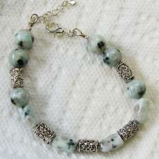 Sesame Jasper & Silver Plate bracelet