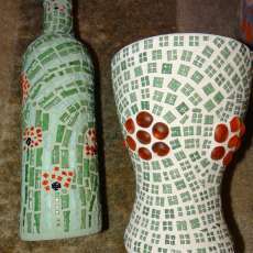 Decorative Mosaic Wine Bottles