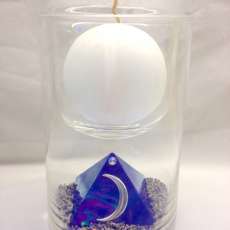 Spiritual Lavender Crescent Moon Pyramid Candle Holder