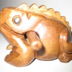 3" wooden croaking frog