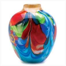 Floral Fantasy Art Glass Vase