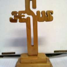 9" Single Jesus Desk or Book case Cross