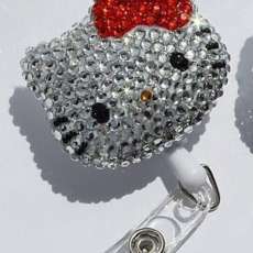 Hello Kitty Bling ID Badge Holder - Red