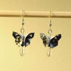 Origami butterfly earrings blue