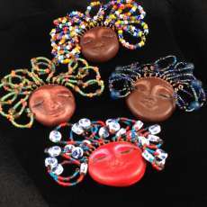 Crazy Hair Lady Brooches