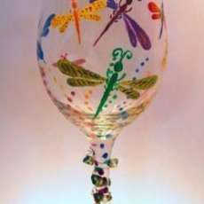 Dragonfly wine glass