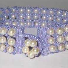 LAVENDER AND IVORY PEARLS BRACELET