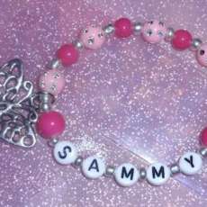 Girls Personalized Sliver Butterfly Charm Name Bracelet