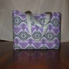 Mauve & Gray Patterned Tote