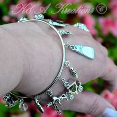 White Wedding Charm Bracelet