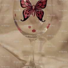 Butterfly Cancer Wine Glasses