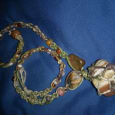 hemp wrapped beaded necklace