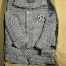 Blue Hand-Knitted Baby Set Fits size Newborn -3 months.