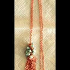 Pearls wire worked in chain tassel
